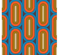 Retro rounded blue front room wallpaper mural