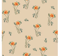 orange flower Living room wallpaper