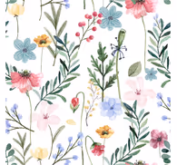Flowers and Plants Design Living Room Wallpaper