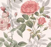 Large roses bedroom wallpaper