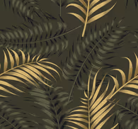 Palm leaves headboard wallpaper