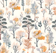 Trees pattern Landscape wallpaper