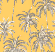 Palm trees design yellow wallpaper