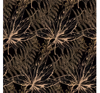 Big golden leaves black wallpaper