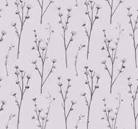 Cotton tree pattern grey wallpaper