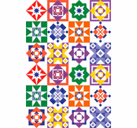 Multicolor design tile effect wallpaper
