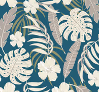 tropical leaves drawing Living room wallpaper