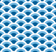 Blue tones fish scales Toilet Wallpaper