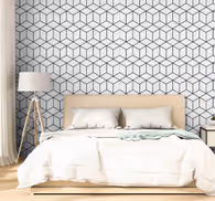 Cubic Pattern Accent geometric wallpaper