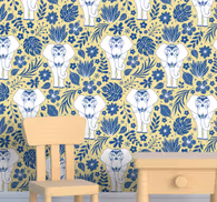 Elephants wallpaper elephant botanical motif