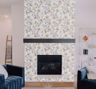 Floral chimney breast wallpaper Flower pattern