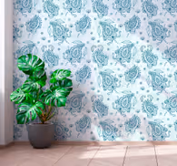 Floral wallpaper in floral teardrop shapes