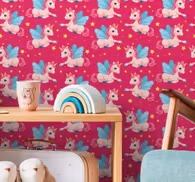 Magical Unicorn Design butterflies wallpaper