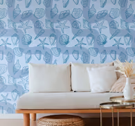Sea Shells Pattern fishes wallpaper