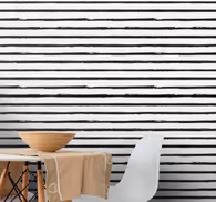Stylish black and white pattern wallpaper horizontal stripes