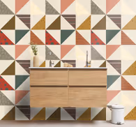 Triangle pattern design bathroom wallpaper
