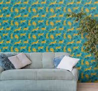 Turquoise Pattern leopard print wallpaper
