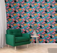 Wallpaper squares pattern fusion