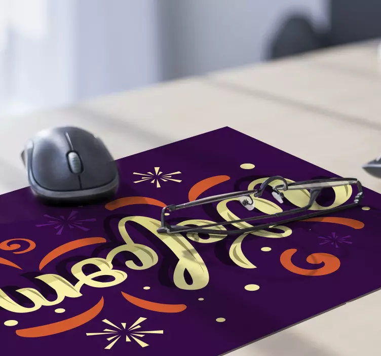 Welcome stylish text personalised mouse mat - TenStickers