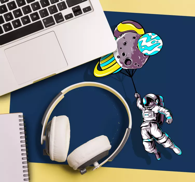 Anime mousepad astronaut with balloons - TenStickers