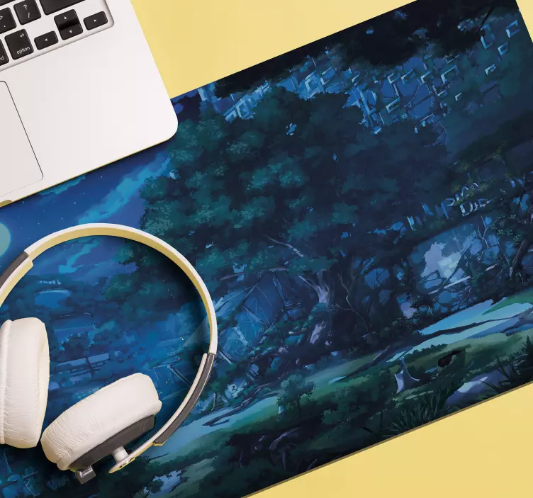 Anime mousepad serene twilight forest - TenStickers