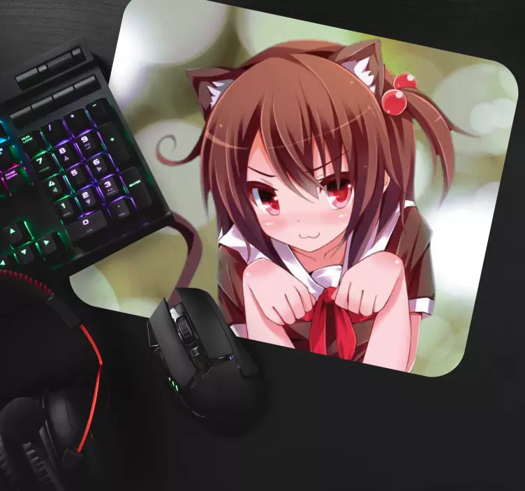 Anime mousepad with adorable character design - TenStickers