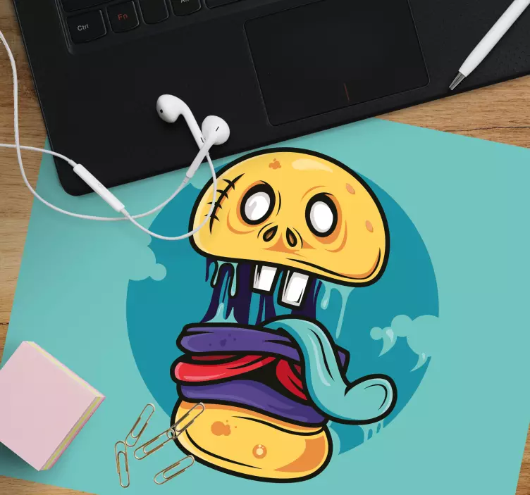 Anime mouse pad with animated skull design - TenStickers