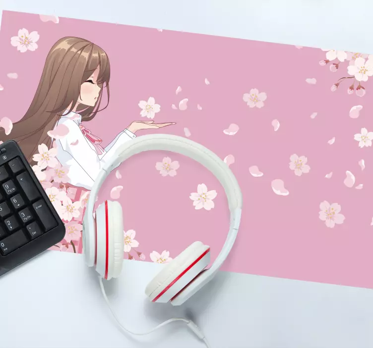 Anime mouse pad with charming floral design - TenStickers