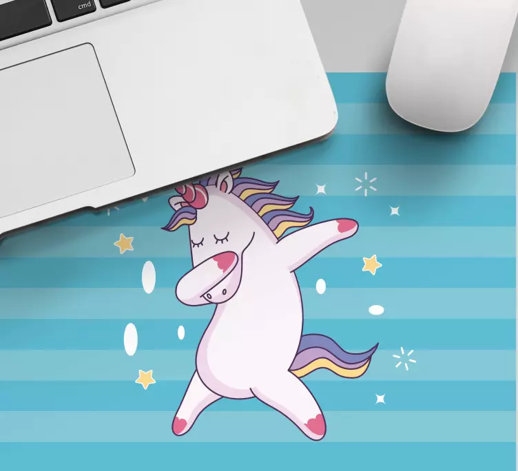 Anime mouse pad with dancing unicorn design - TenStickers