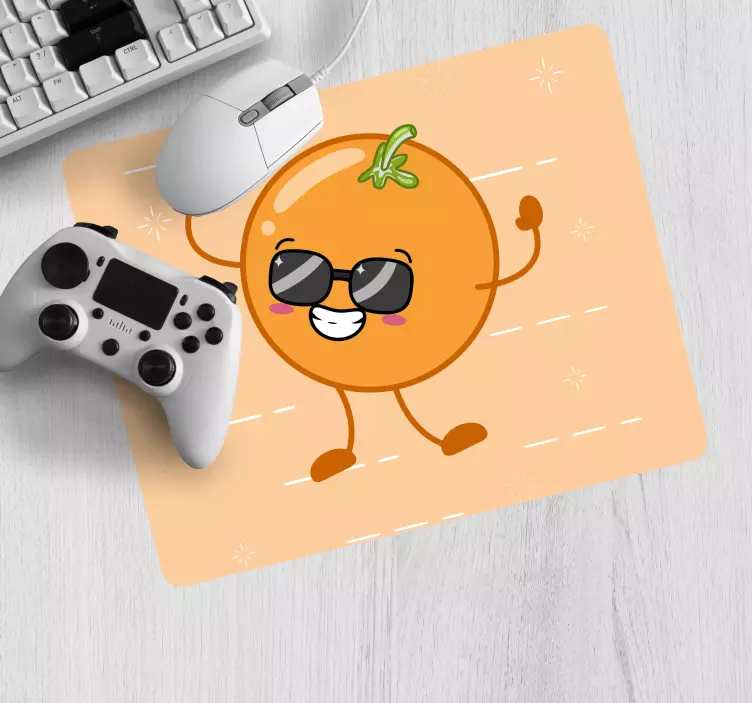 Cheerful orange character gaming mouse pad - TenStickers