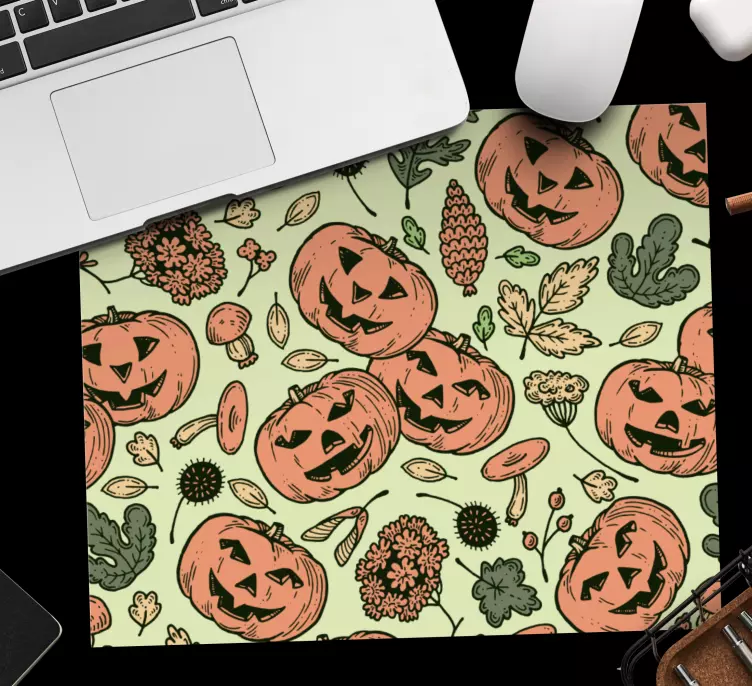 Christmas mousepad cheerful halloween pumpkins - TenStickers