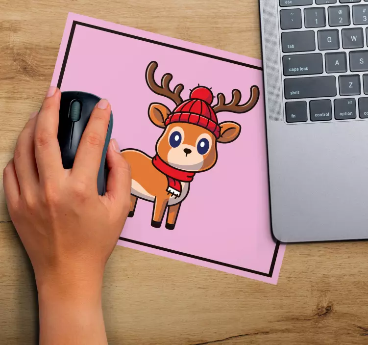 Christmas mousepad cute reindeer design - TenStickers