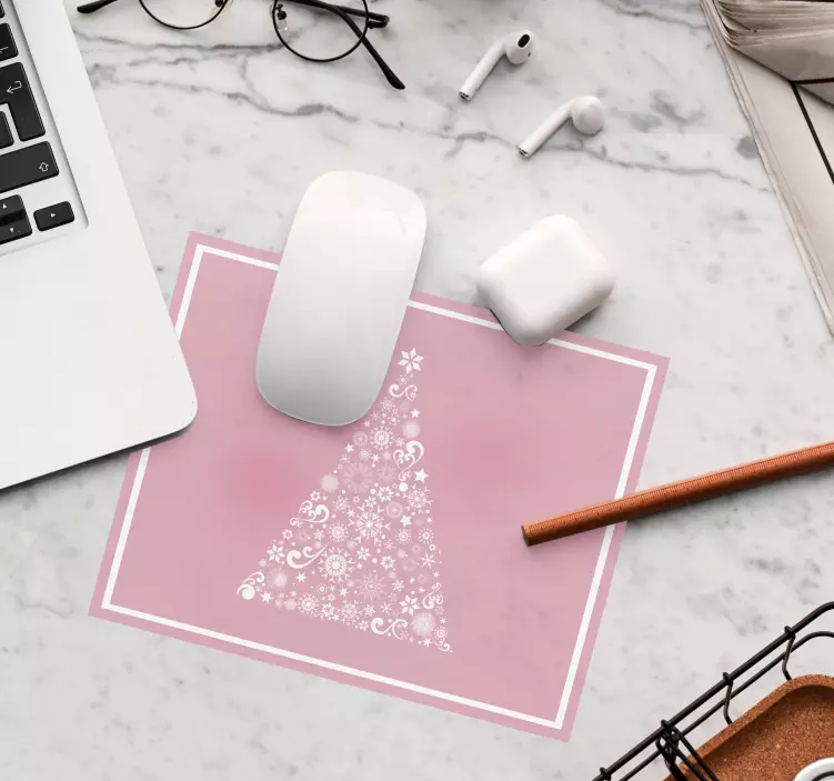 Christmas mousepad elegant snowflake tree - TenStickers
