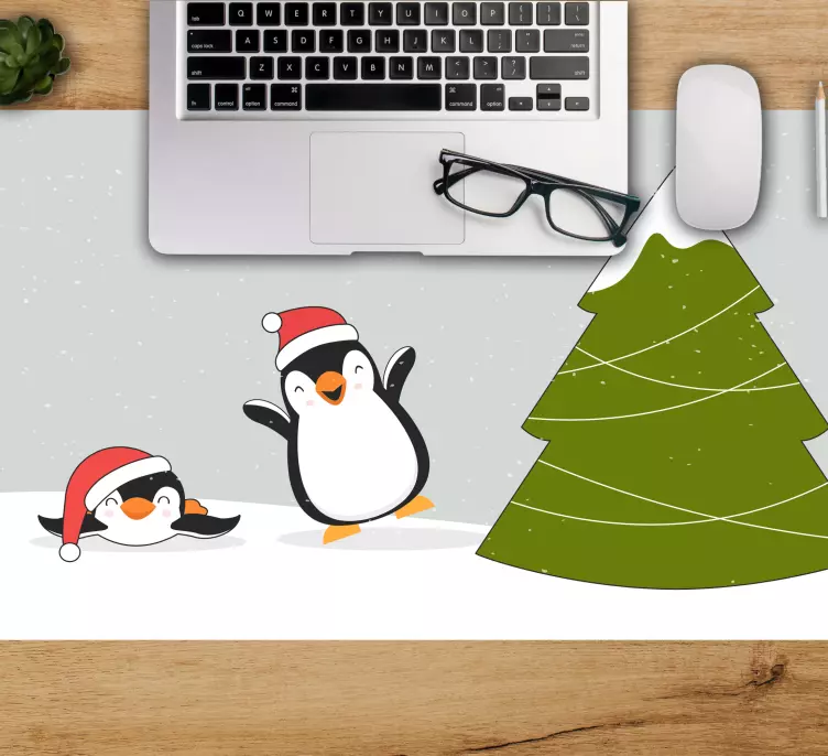 Christmas mousepad festive penguins celebration - TenStickers