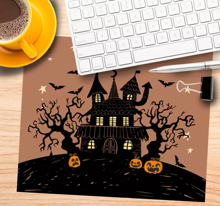 Christmas mousepad haunted house design - TenStickers