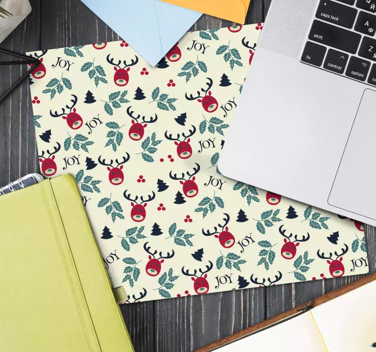 Christmas mousepad joyful reindeer design - TenStickers