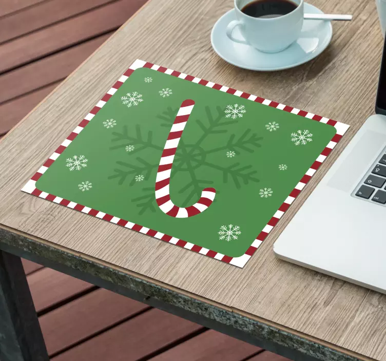 Christmas mousepad with candy cane design - TenStickers