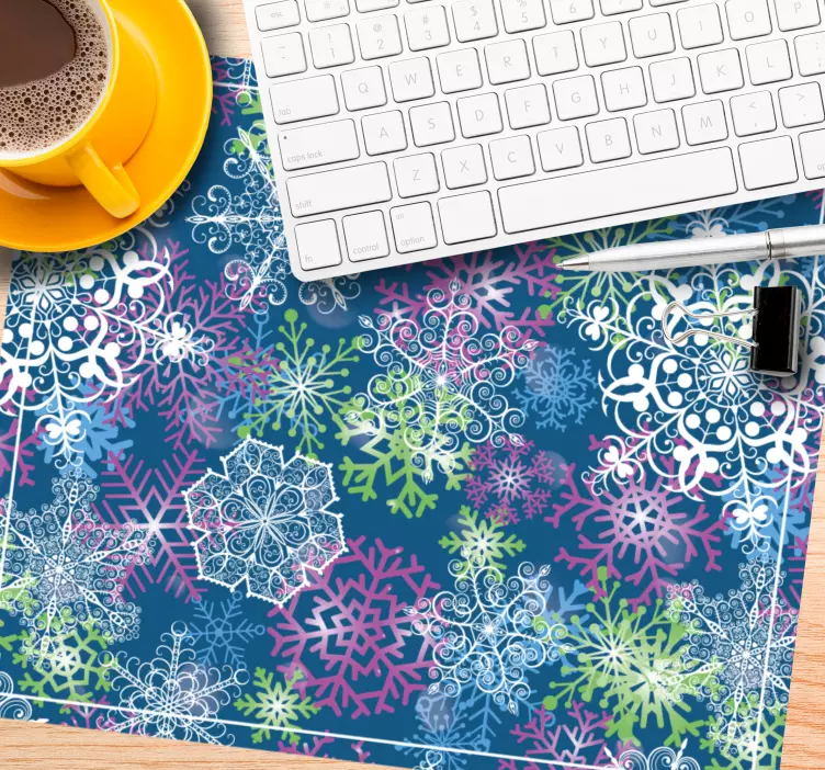 Christmas mousepad with colorful snowflake designs - TenStickers