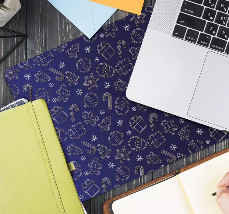 Christmas mousepad with festive holiday symbols - TenStickers