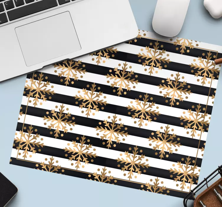 Christmas mousepad with golden snowflake design - TenStickers