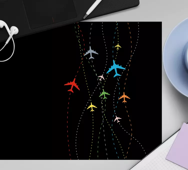 Colorful aircraft trails gaming mouse pad - TenStickers