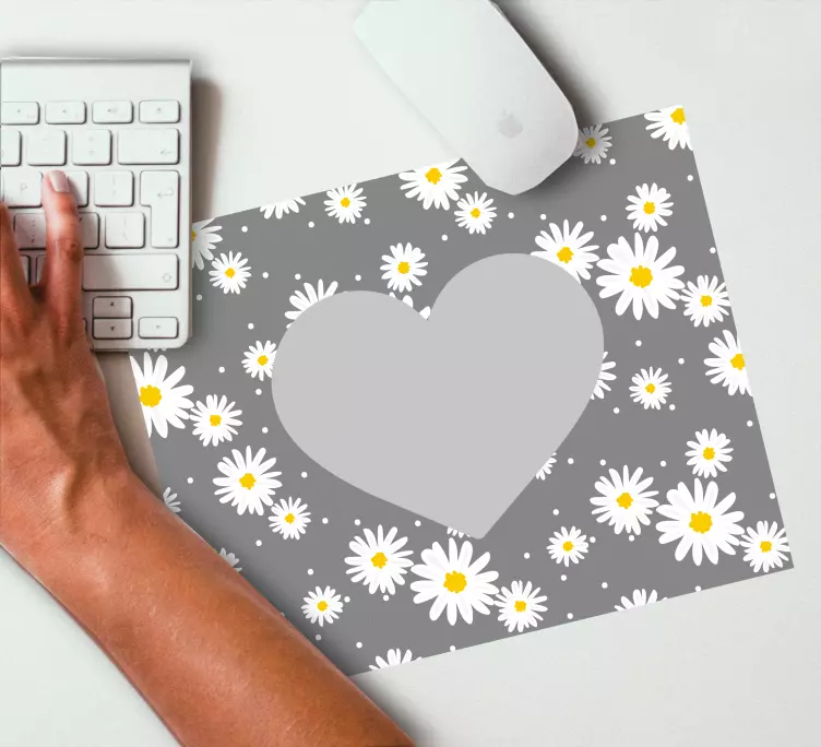 Daisy Heart Pattern mouse pad patterns - TenStickers