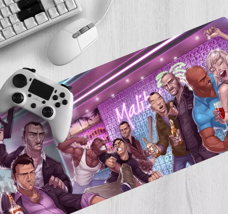 Dramatic party scene gaming mouse pad - TenStickers