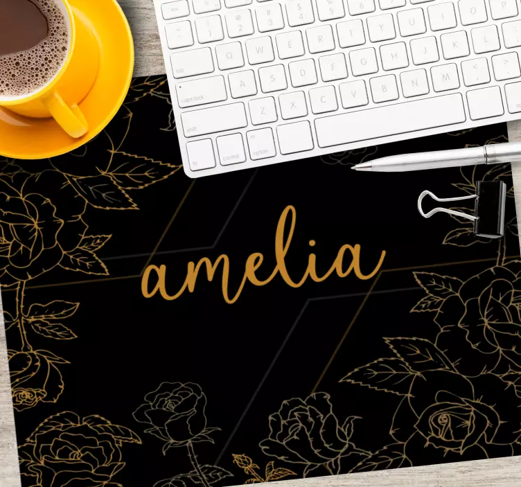 Elegant Floral Personalization personalised mouse mat - TenStickers