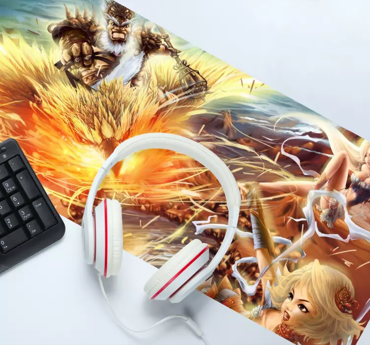 Epic fantasy battle gaming mouse pad - TenStickers
