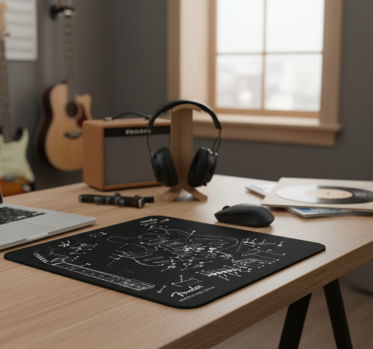 Fender deconstructed guitar mousepad - TenStickers