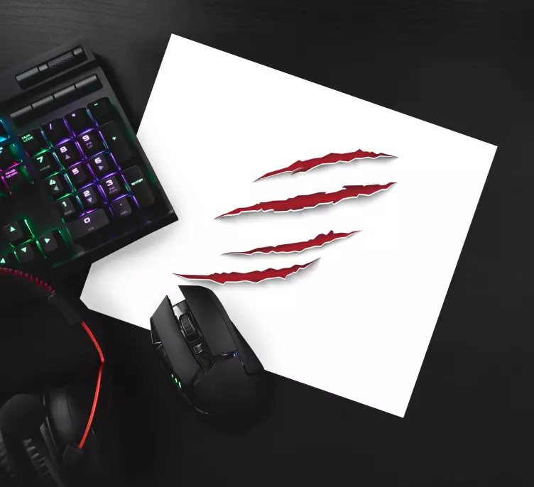 Fierce red claw marks gaming mouse pad - TenStickers