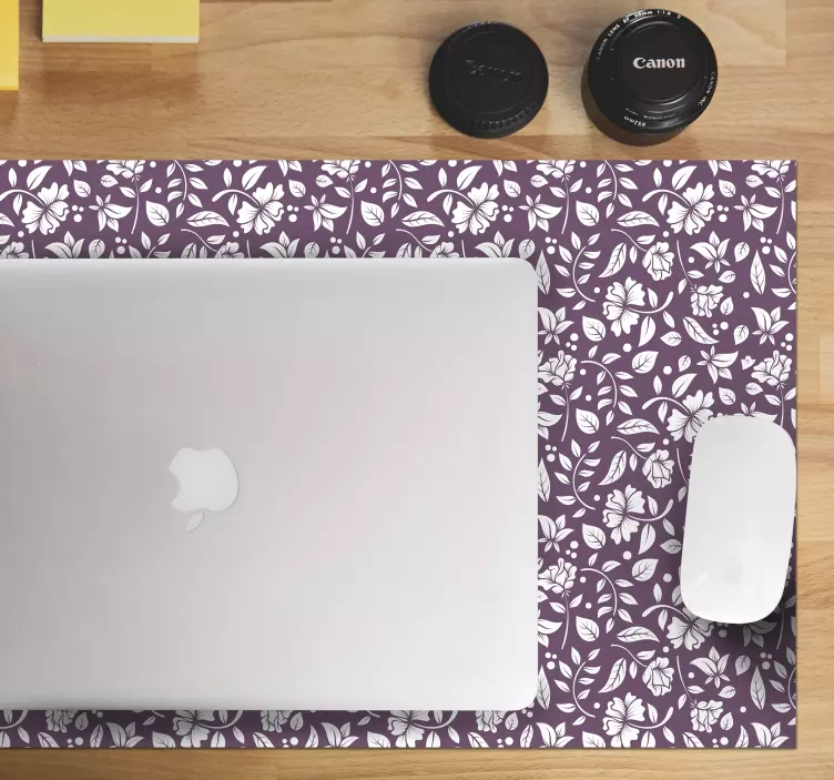 Floral White Motif mouse pad patterns - TenStickers