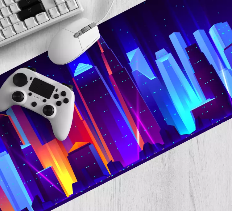 Futuristic cityscape gaming mouse pad - TenStickers