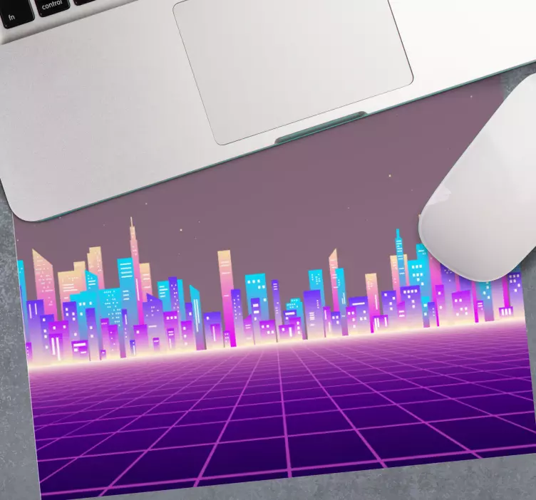 Futuristic cityscape view gaming mouse pad - TenStickers